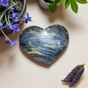 Blue Kyanite Crystal Heart Carving | Healing‎ Gemstone Boho Decor Gift